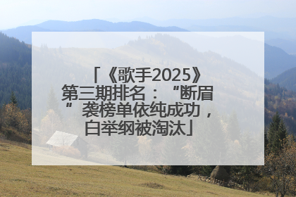 《歌手2025》第三期排名：“断眉”袭榜单依纯成功，白举纲被淘汰
