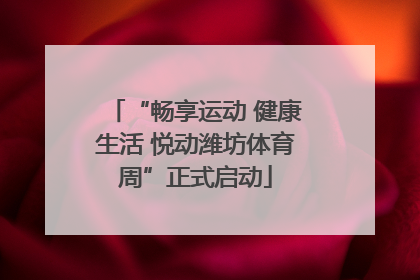 “畅享运动 健康生活 悦动潍坊体育周”正式启动