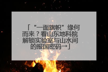 “一面旗帜”缘何而来？看山东地科院解锁实验室与山水间的报国密码→