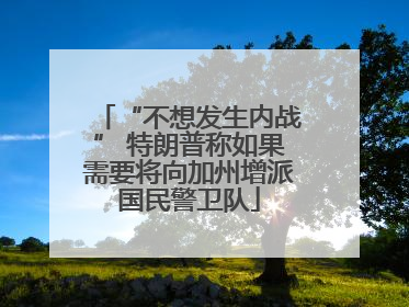 “不想发生内战” 特朗普称如果需要将向加州增派国民警卫队