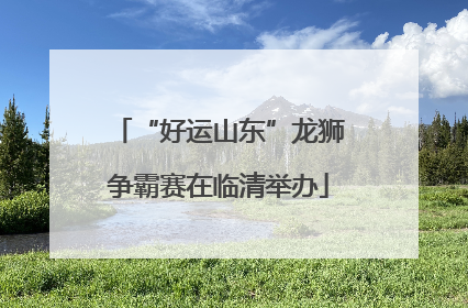 “好运山东”龙狮争霸赛在临清举办