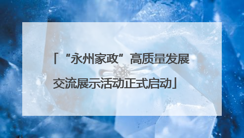 “永州家政”高质量发展交流展示活动正式启动