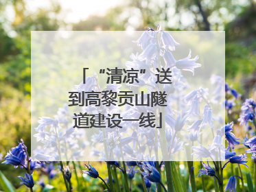 “清凉”送到高黎贡山隧道建设一线