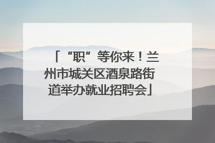 “职”等你来！兰州市城关区酒泉路街道举办就业招聘会