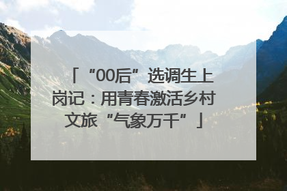 “00后”选调生上岗记：用青春激活乡村文旅“气象万千”