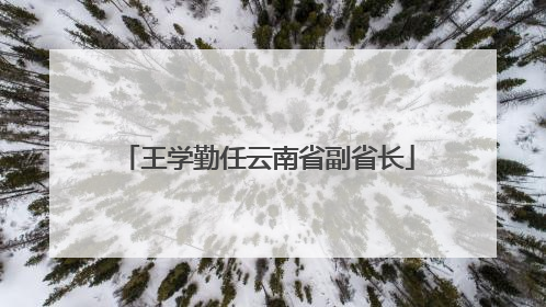 王学勤任云南省副省长