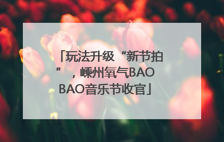 玩法升级“新节拍”，嵊州氧气BAOBAO音乐节收官
