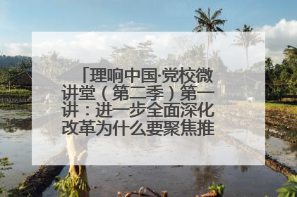 理响中国·党校微讲堂（第二季）第一讲：进一步全面深化改革为什么要聚焦推进中国式现代化