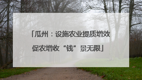 瓜州：设施农业提质增效 促农增收“钱”景无限