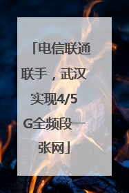 电信联通联手，武汉实现4/5G全频段一张网