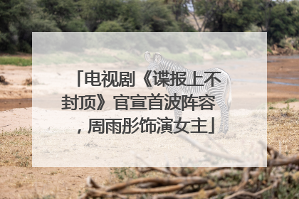 电视剧《谍报上不封顶》官宣首波阵容，周雨彤饰演女主