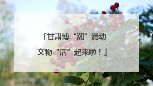 甘肃博“潮”涌动 文物“活”起来啦！