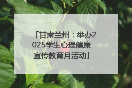 甘肃兰州：举办2025学生心理健康宣传教育月活动
