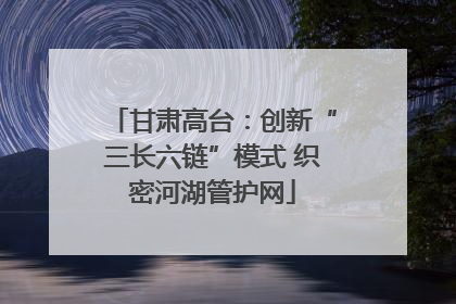 甘肃高台：创新“三长六链”模式 织密河湖管护网