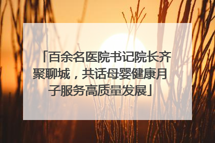 百余名医院书记院长齐聚聊城，共话母婴健康月子服务高质量发展