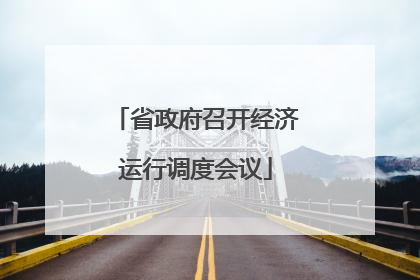 省政府召开经济运行调度会议