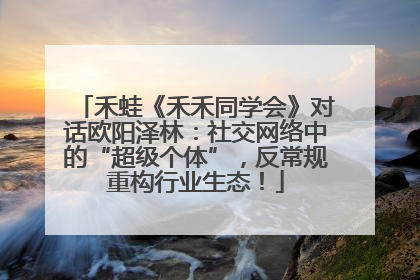 禾蛙《禾禾同学会》对话欧阳泽林：社交网络中的“超级个体”，反常规重构行业生态！