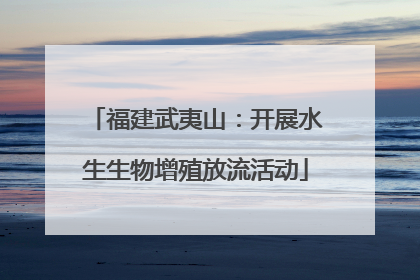 福建武夷山：开展水生生物增殖放流活动
