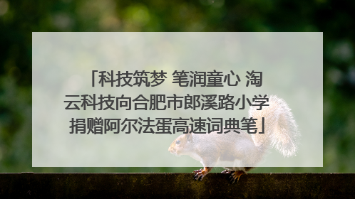 科技筑梦 笔润童心 淘云科技向合肥市郎溪路小学捐赠阿尔法蛋高速词典笔