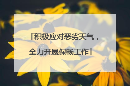 积极应对恶劣天气，全力开展保畅工作