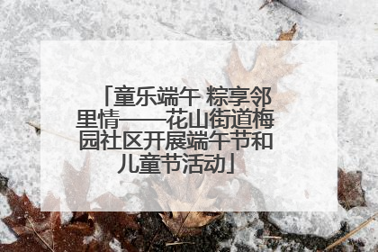 童乐端午 粽享邻里情——花山街道梅园社区开展端午节和儿童节活动