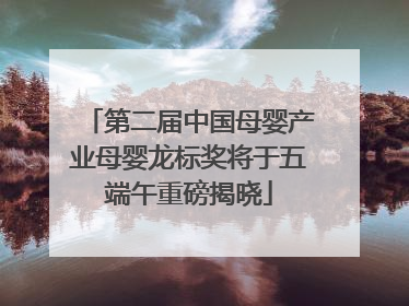 第二届中国母婴产业母婴龙标奖将于五端午重磅揭晓