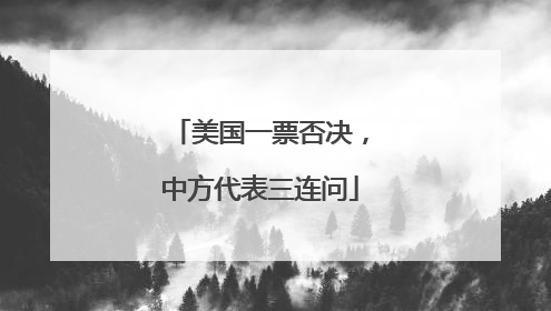 美国一票否决，中方代表三连问