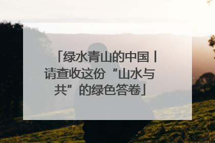 绿水青山的中国丨请查收这份“山水与共”的绿色答卷