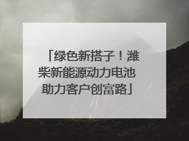 绿色新搭子！潍柴新能源动力电池助力客户创富路