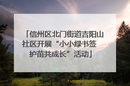 信州区北门街道吉阳山社区开展“小小绿书签 护苗共成长”活动