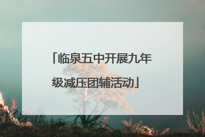 临泉五中开展九年级减压团辅活动