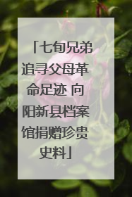 七旬兄弟追寻父母革命足迹 向阳新县档案馆捐赠珍贵史料