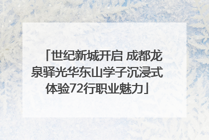 世纪新城开启 成都龙泉驿光华东山学子沉浸式体验72行职业魅力