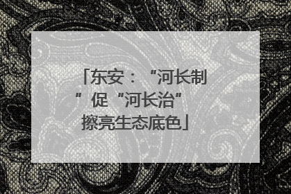 东安：“河长制”促“河长治” 擦亮生态底色