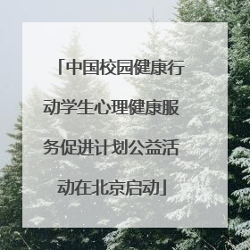 中国校园健康行动学生心理健康服务促进计划公益活动在北京启动