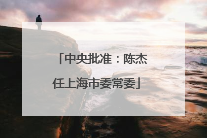 中央批准：陈杰任上海市委常委