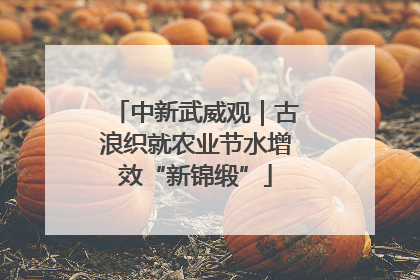 中新武威观｜古浪织就农业节水增效“新锦缎”