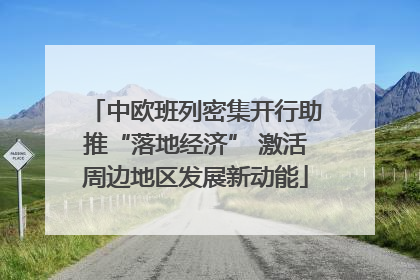 中欧班列密集开行助推“落地经济” 激活周边地区发展新动能