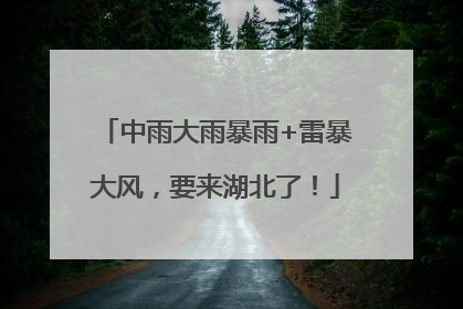 中雨大雨暴雨+雷暴大风，要来湖北了！