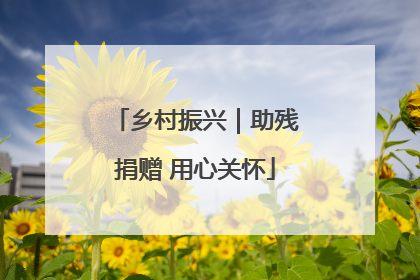 乡村振兴｜助残捐赠 用心关怀