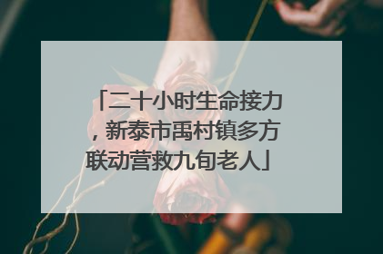 二十小时生命接力，新泰市禹村镇多方联动营救九旬老人