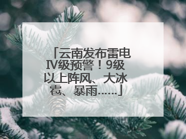 云南发布雷电Ⅳ级预警！9级以上阵风、大冰雹、暴雨……