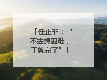 任正非：“不去想困难，干就完了”