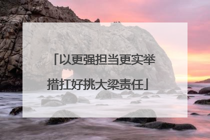 以更强担当更实举措扛好挑大梁责任
