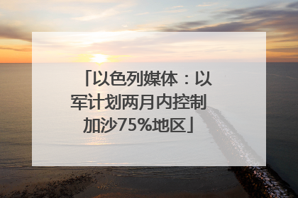 以色列媒体：以军计划两月内控制加沙75%地区