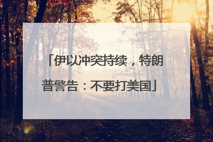 伊以冲突持续，特朗普警告：不要打美国