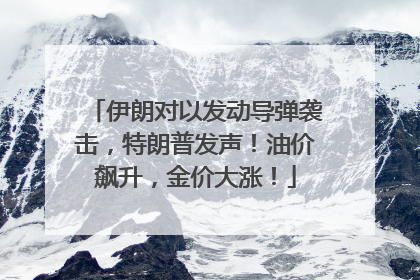 伊朗对以发动导弹袭击，特朗普发声！油价飙升，金价大涨！