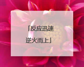 反应迅速 逆火而上
