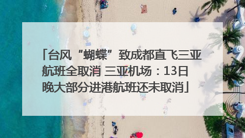 台风“蝴蝶”致成都直飞三亚航班全取消 三亚机场：13日晚大部分进港航班还未取消