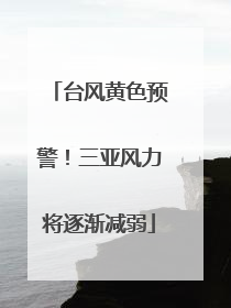 台风黄色预警！三亚风力将逐渐减弱